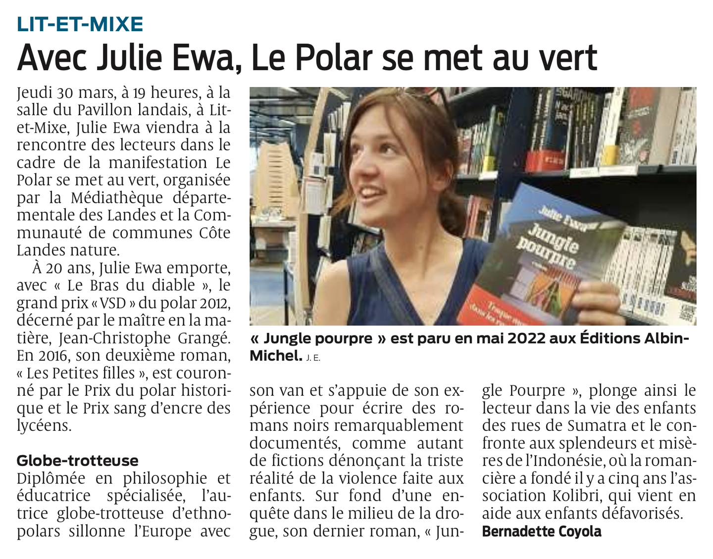 La presse en parle - Julie EWA - Article Sud Ouest.jpg