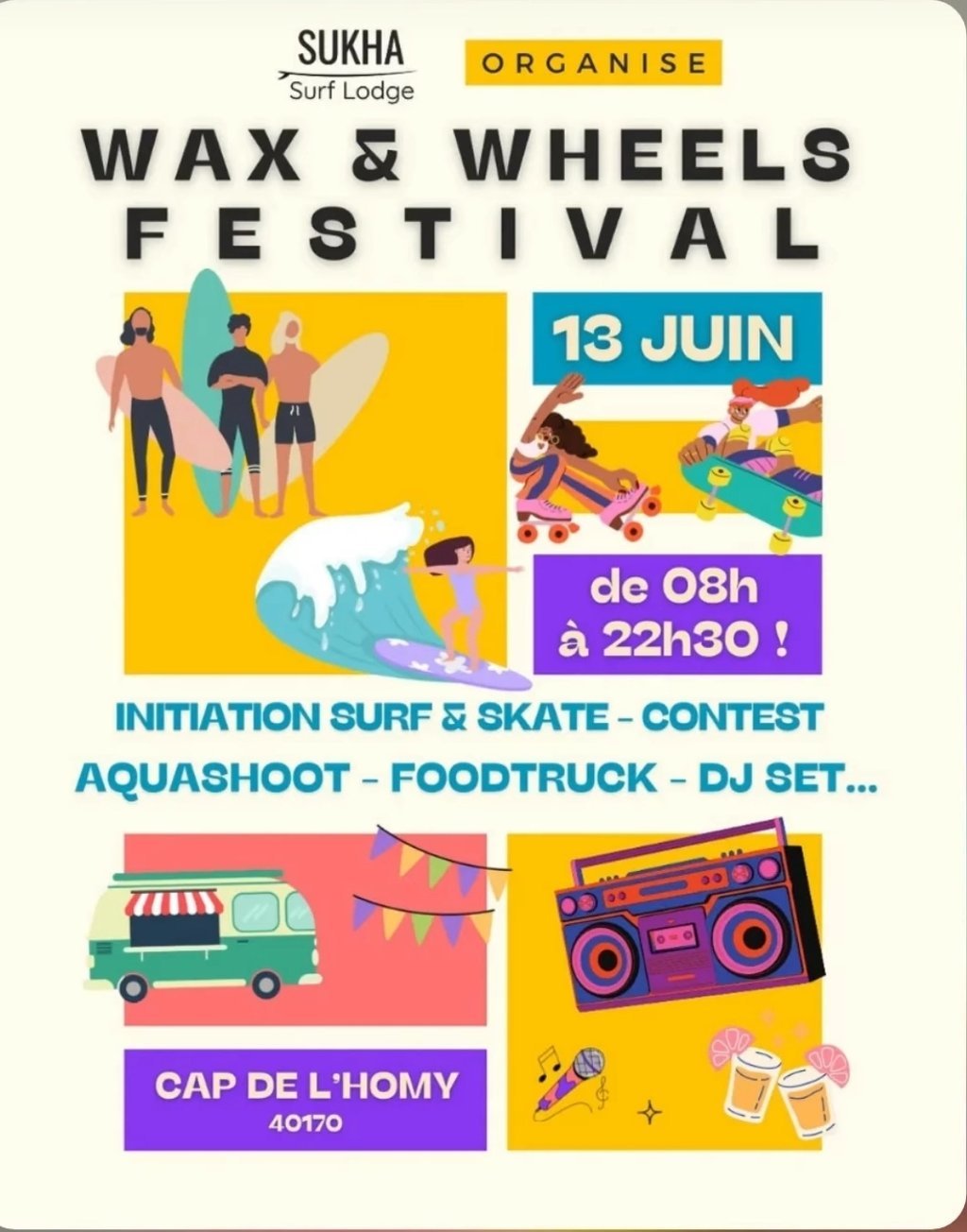 Affiche WAX & WHEELS FESTIVAL par Sukha Surf Lodge.jpg